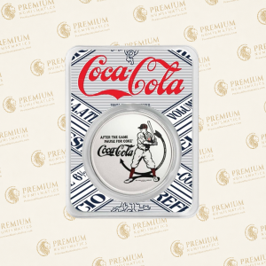 Coca-Cola® Vintage Batter Up 1 oz Silver Colorized Round in TEP