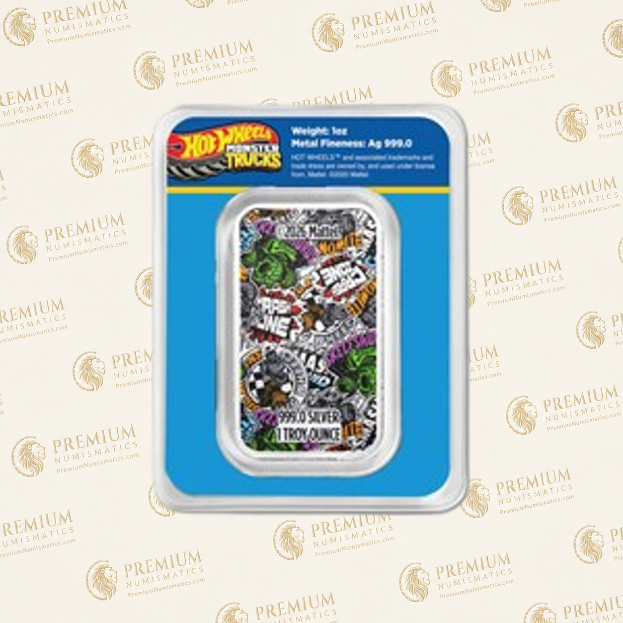 1 oz Silver Hot Wheels™ Colorized Bar (TEP) - Image 2
