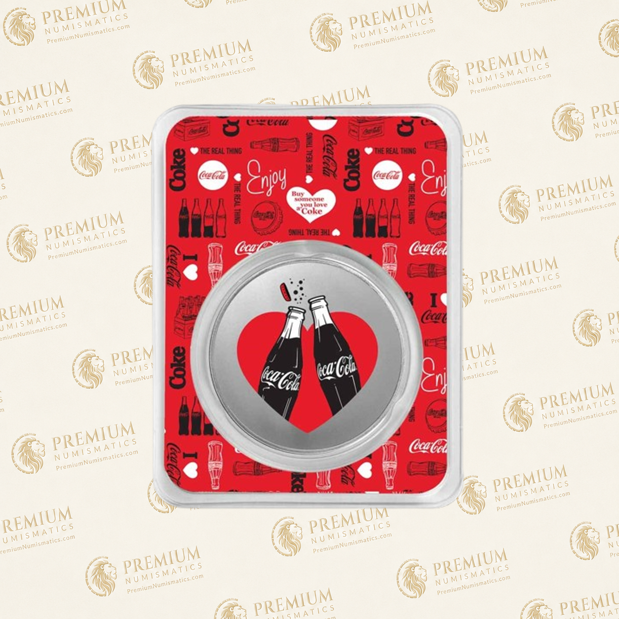 Coca-Cola® 1 oz Silver Colorized Valentine Round (in TEP)