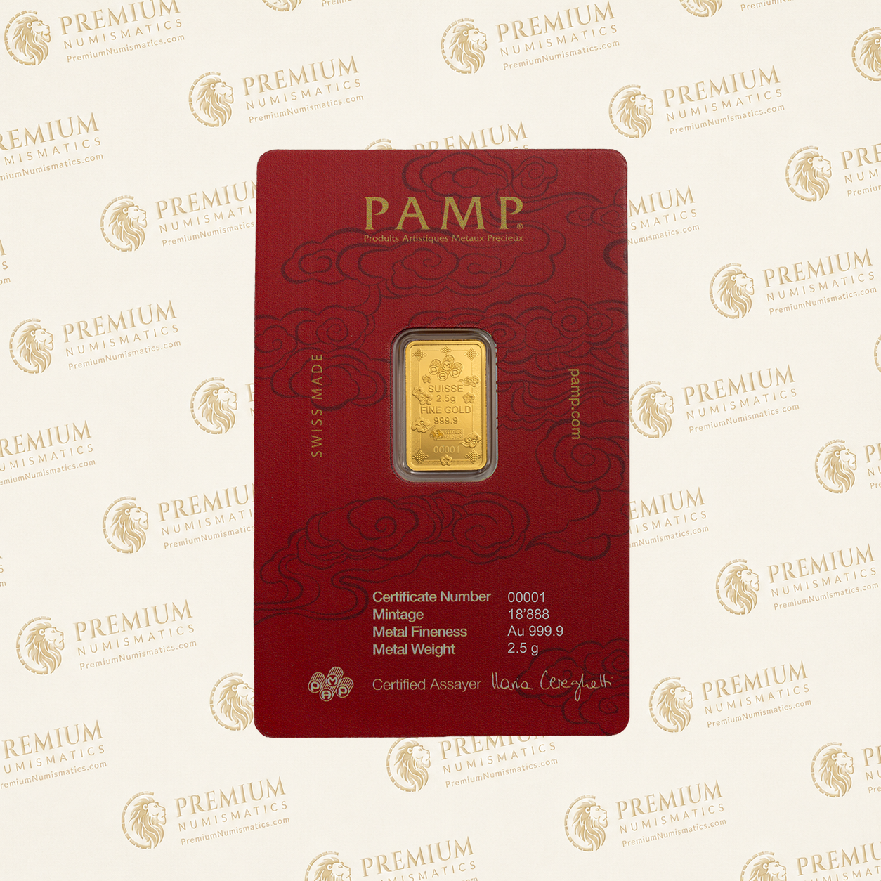 PAMP Lucky Cat 2.5g Gold with sleeve